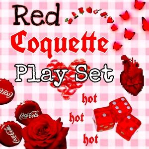 Red Coquette Play Set Mystery Heart-Shaped Aesthetic Surprise Box Lovecore ❤️